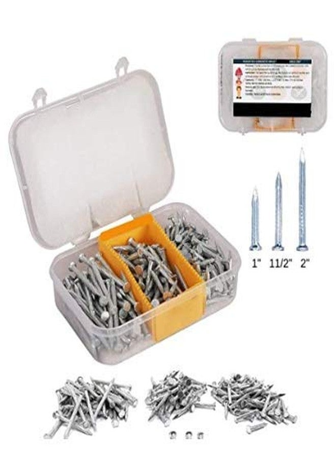 BITCORP Concrete Wire Nails 3 Sizes Pack of 200(Metal)(Silver) - Image 2